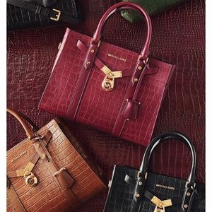 Michael Kors crocodile embossed satchel.